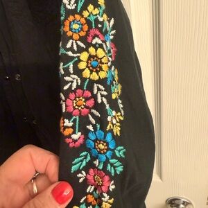 Stetson Black Embroidered women’s button up shirt